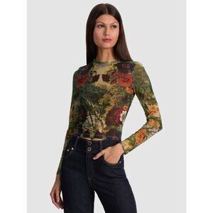 Alice + Olivia Delaina Forbidden Forrest Mesh Top XL NWT